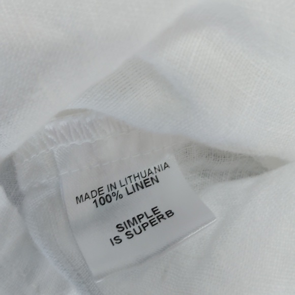 Flax White Linen Long Sleeve Top - Picture 8 of 8